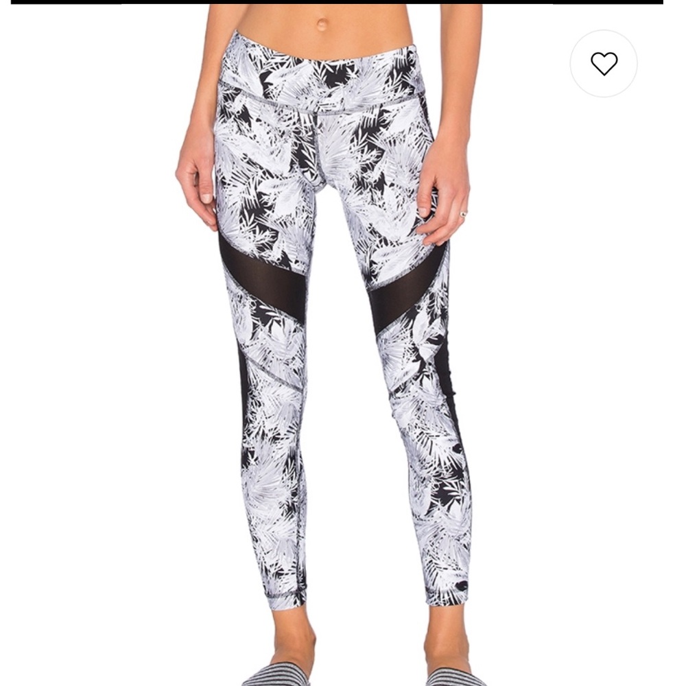 Track and Bliss Palm Tree Pants Black White XS